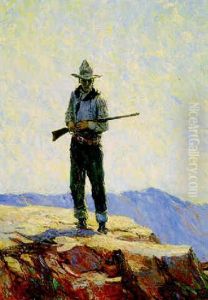 He Wore A Steeple-crowned Hat And He Carried A Long Rifle In The Crook Of His Arm