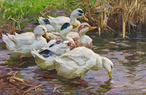 Trinkende Enten by Alexander Max Koester
