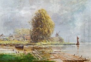 River Landscape With Ducks