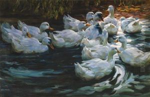 Heimwarts - Enten Auf Einem Teich by Alexander Max Koester