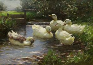 Enten Am Stauwehr by Alexander Max Koester