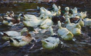 Beute. Achtzehn Enten Auf Dem Wasser by Alexander Max Koester