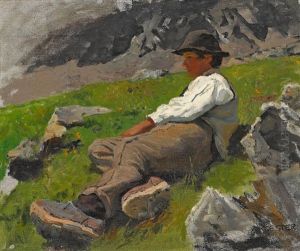 Almhirt Im Sonnenlicht by Alexander Max Koester