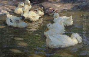 Neun Enten Im Teich by Alexander Max Koester
