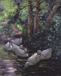 Sechs Enten Im Wasser - Six Ducks In The Water Sechs Enten Im Wasser - Six Ducks In The Water