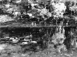 Enten Auf Einem Waldweiher