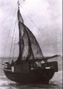 Hollandisches Fischerboot Am Strand Hollandisches Fischerboot Am Strand