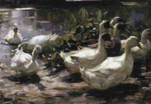 Enten Auf Dem Heimweg by Alexander Max Koester