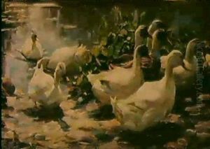 Heimkehrende Enten by Alexander Max Koester