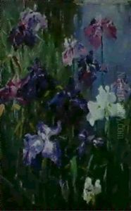 Japanische Schwertilien (japanische Iris Am Wasser) by Alexander Max Koester