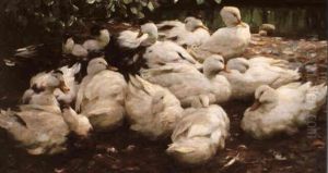 Ducks Under Foliage by Alexander Max Koester