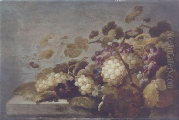 Grapes On A Stone Ledge - view 1