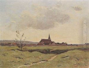 Weite Landschaft Mit Kirche by Achille Koetschet