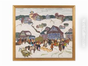 Market In Winter by Moishe (Moissey) Kogan