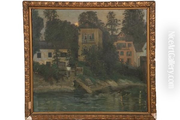 Nocturne, Houses On The Danube - view 1