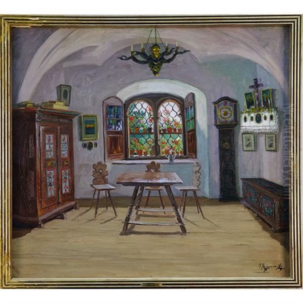 Austrian Interior With Stained Glass Window - view 1