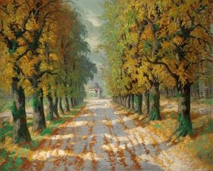Allee, Am Ende Das Lusthaus Im Prater by Jakob Koganowsky