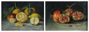 Nature Morte Aux Pommes, Oranges Et Citron Et Nature Morte Aux Grenades (2 Works) by Lykourgos Kogevinas