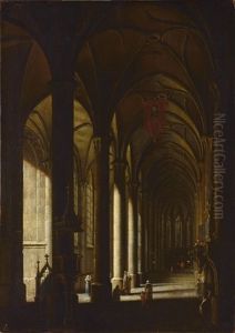 The Interior Of A Gothic Cathedral (louny) by Ludwig Kohl