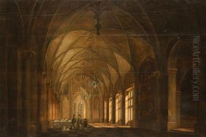 Innenraum Eines Gotischen Saals by Ludwig Kohl