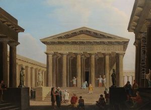 Before The Ancient Temple by Ludwig Kohl