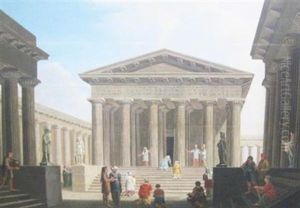 Outside The Temple by Ludwig Kohl