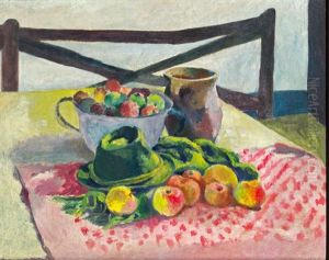 Stillleben Mit Fruchten Und Hut by Robert Kohl