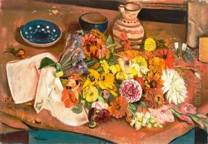 Stilleben Mit Sommerblumen by Albert Stefan Kohler
