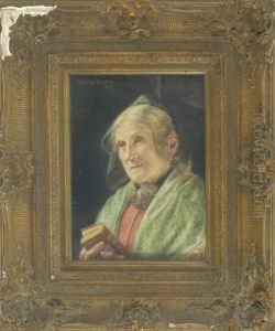 Portrait Einer Alteren Dame In Tracht Mit Buchlein by Gustav Koehler