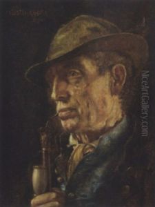 Portrait Of A Bavarian Gentleman Smoking A Pipe