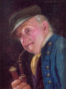 Pfeife Rauchender Landmann by Gustav Koehler