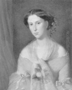Gabriele Marnov Von Eichenhorst In Rosa Kleid Mit Weisem Tuch Und Rosenblute