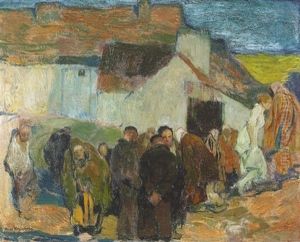Dorfansicht Mit Judischer Gemeinde by Hans Kohlschein