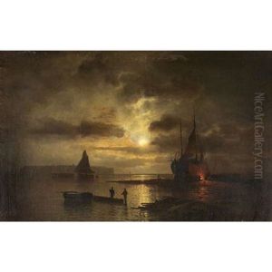 Mondnacht Bei Helgoland by Julius Koehnholz
