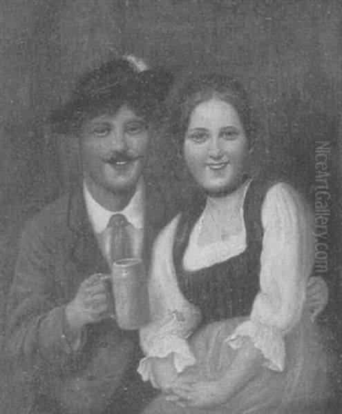 Smiling Couple In A Tavern - view 1