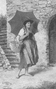 The Red Umbrella by Ludwig Kohrl