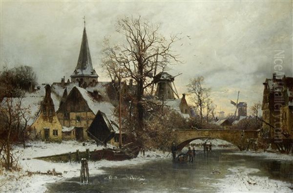 Canal Scene Under Snow - view 1