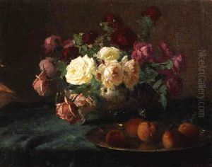 Still Life With Roses And Peaches