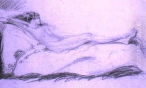 Liegender Weiblicher Akt by Alois Kolb