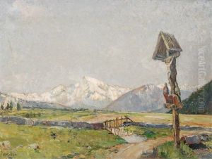 Panoramic View Of The Alps by Ernst Kolbe