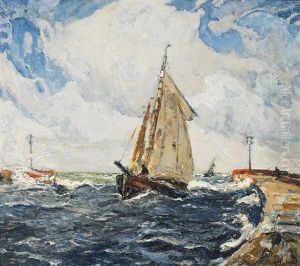 Segler An Der Flusmundung by Ernst Kolbe