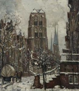 Danzig - Winterliche Stadtansicht Mit Blick Auf Die Marienkirche