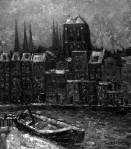 Danzig, Partie An Der Mottlau Mit Der Marienkirche