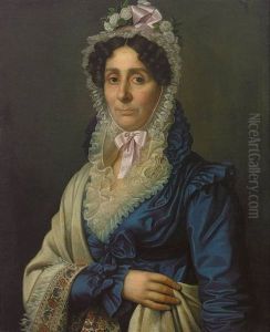 Portait Einer Dame Mit Weiser Spitzenhaube by Heinrich Christoph Kolbe