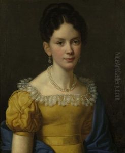 Bildnis Einer Jungen Dame Im Gelben Kleid Mit Spitzenbesatz Und Perlencollier