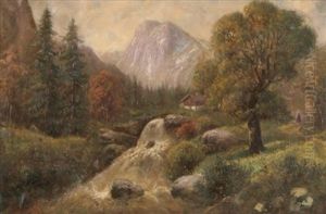 Countryside Landscape With Cottage And Stream by Heinrich Christoph Kolbe