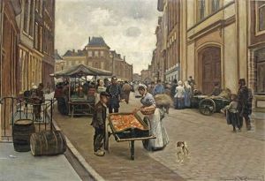 The Wijnstraat With The Waag, Dordrecht by Bernard Marie Koldewey
