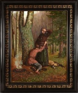 Jeune Evade Retrouvant Sa Mere En Foret by Johann Koeler