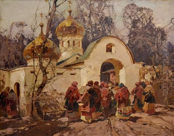Femmes Russes A La Porte De L'eglise - view 1