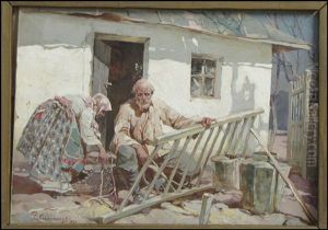 Peasants At Work by Sergei Kolesnikoff